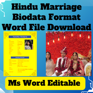 Hindu Marriage Biodata Format Word File Download