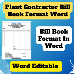 Plant Contractor Bill Book Format Word